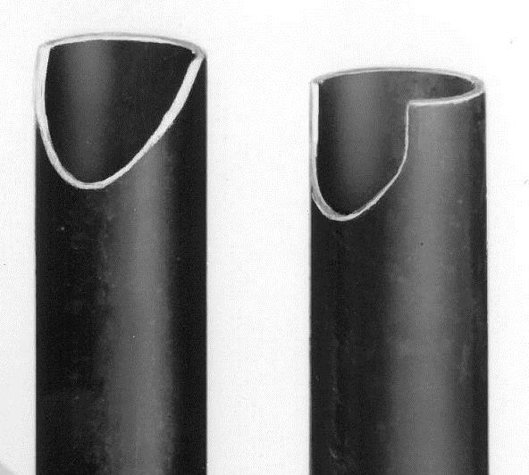 Round pipes notched with Vogel angular notching tool.