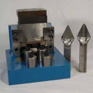 Vogel metal picket forming tool with samples of pickets