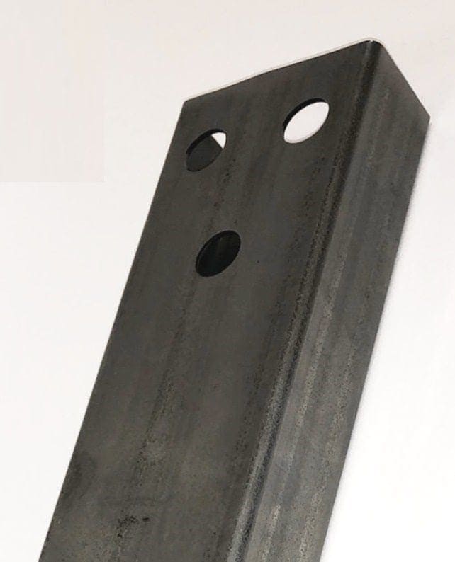 Rectangular tube pierced with round holes