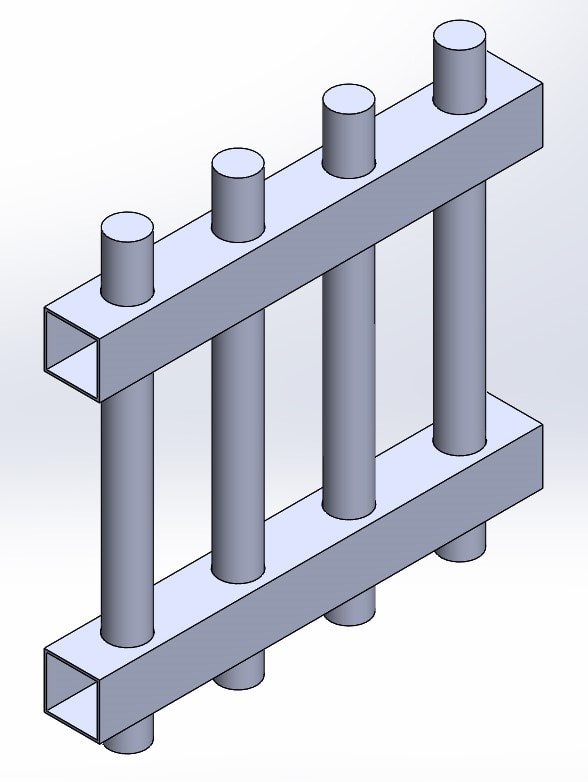 Pierce round holes in square tubing