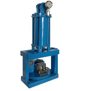 Vogel hydraulic press with triple housing turntable and three tube notchers installed.